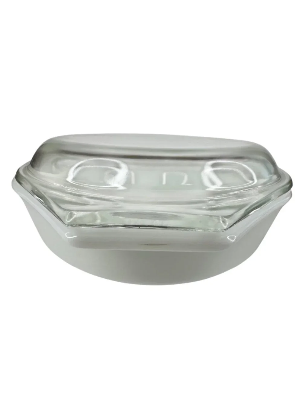 Pyrex Autumn Floral Verde Green Divided Baking Dish Lid 1 Qt MCM #31 USA Vtg 70s - Picture 10 of 16